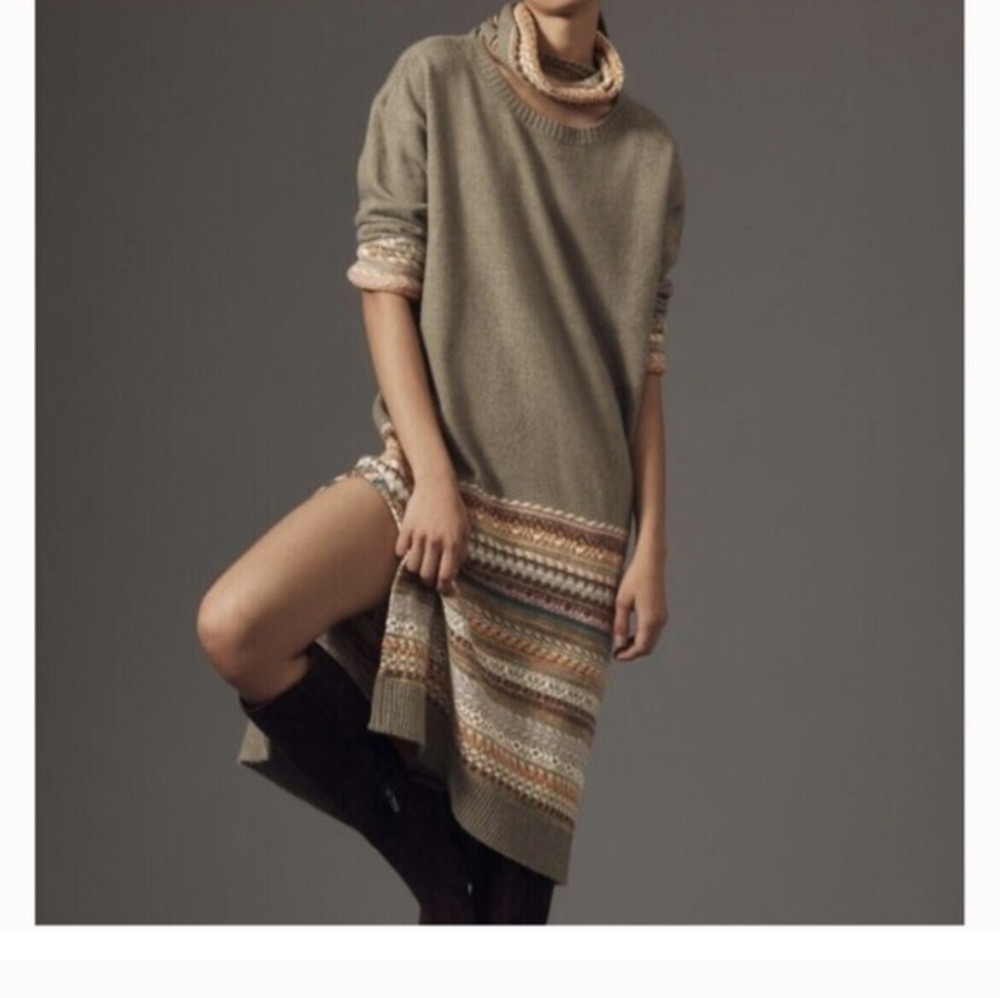 Daily Practice Anthropologie Dress Womens XL Midi Removable Turtleneck Sweater